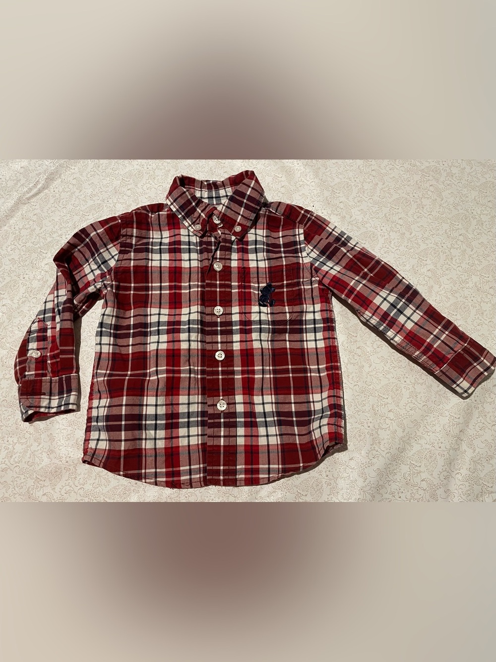 Disney Parks Button Down Shirt Toddler Boy 2T Classic Long Sleeve 100% Cotton